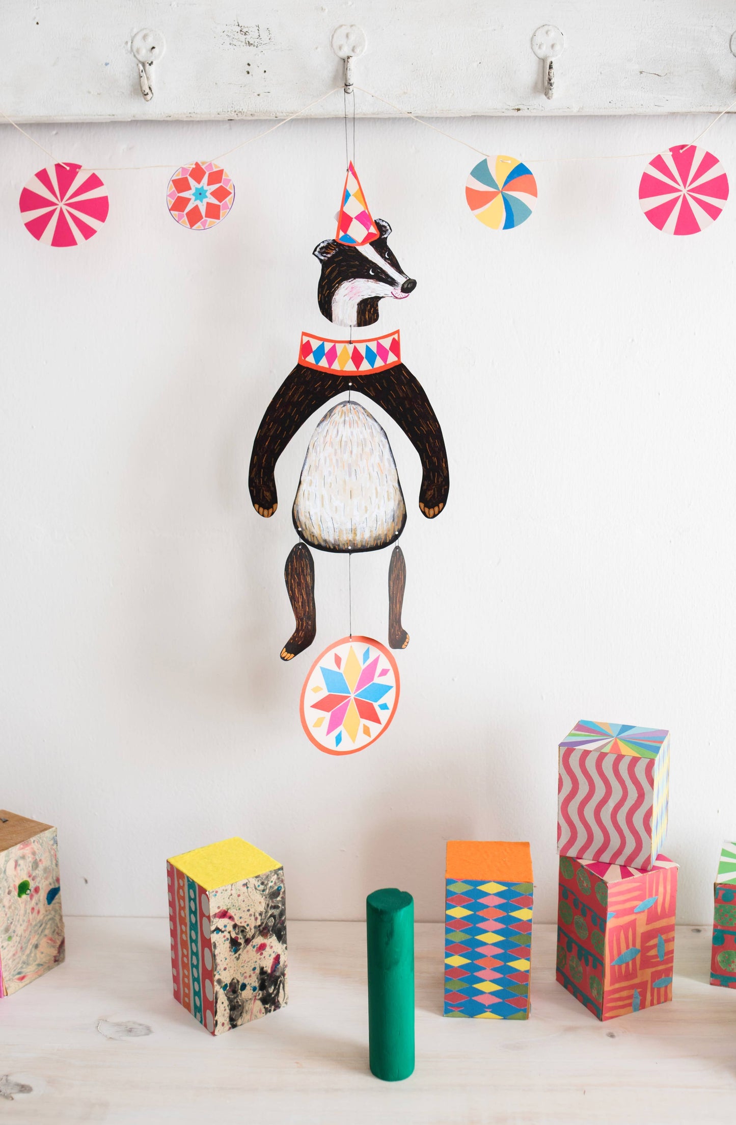 Nursery Circus Badger Kinetic Mobile