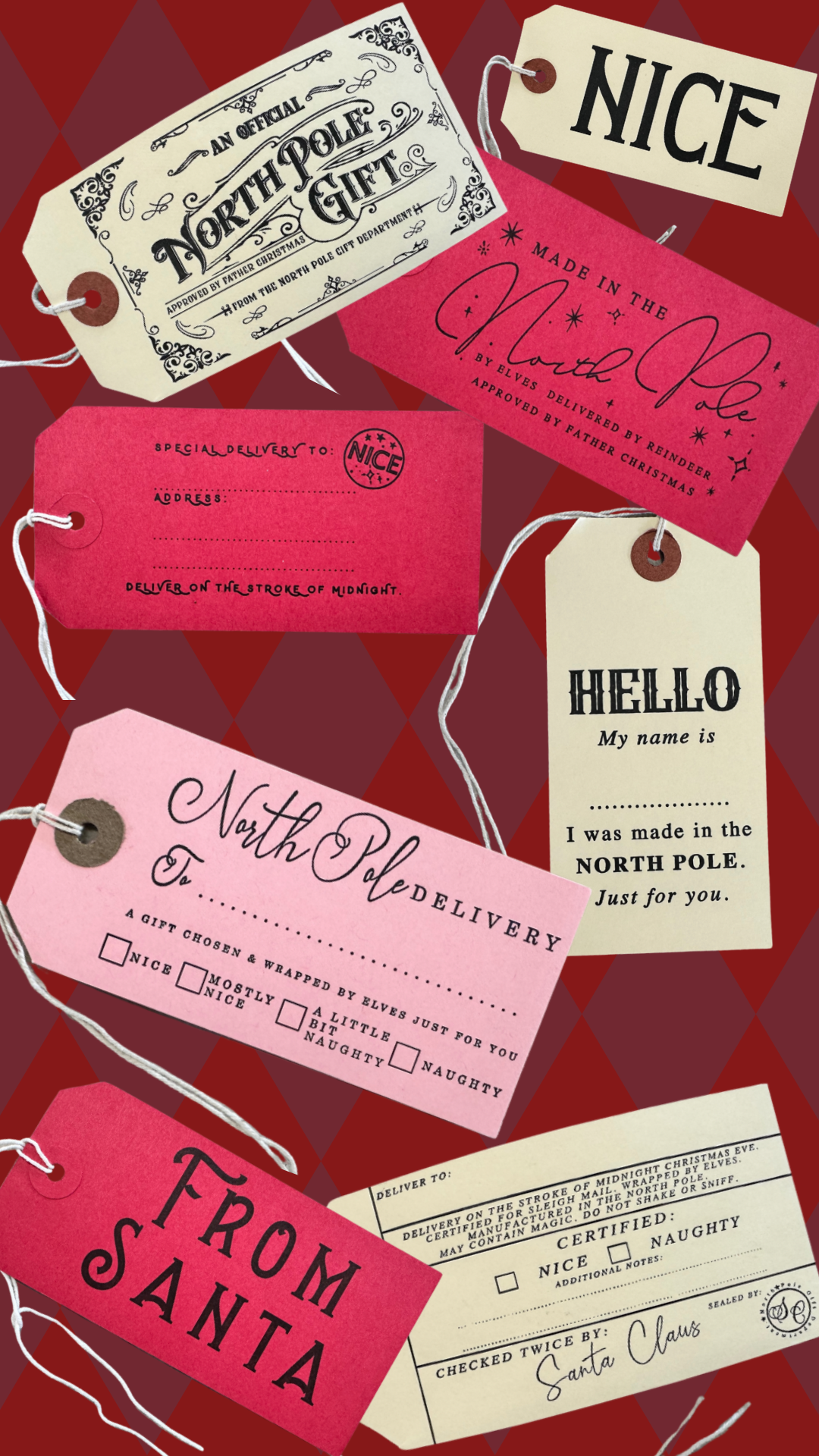 NICE Christmas letterpress gift tags 5pk