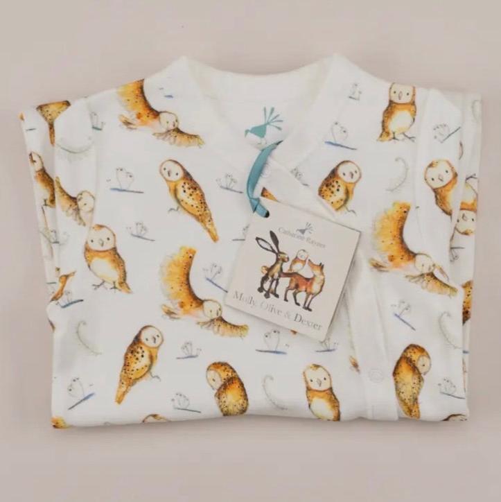 Unisex Owl babygrow.