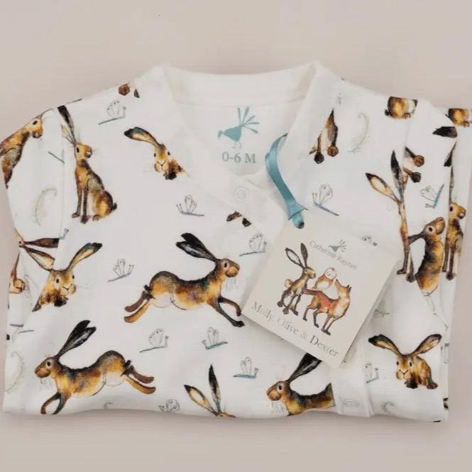 Unisex Hare babygrow.