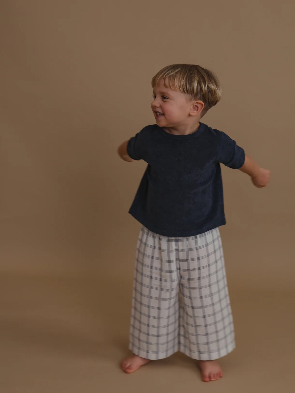 Organic Zoo - Navy Terry Boxy T.Shirt. 4-5 years.