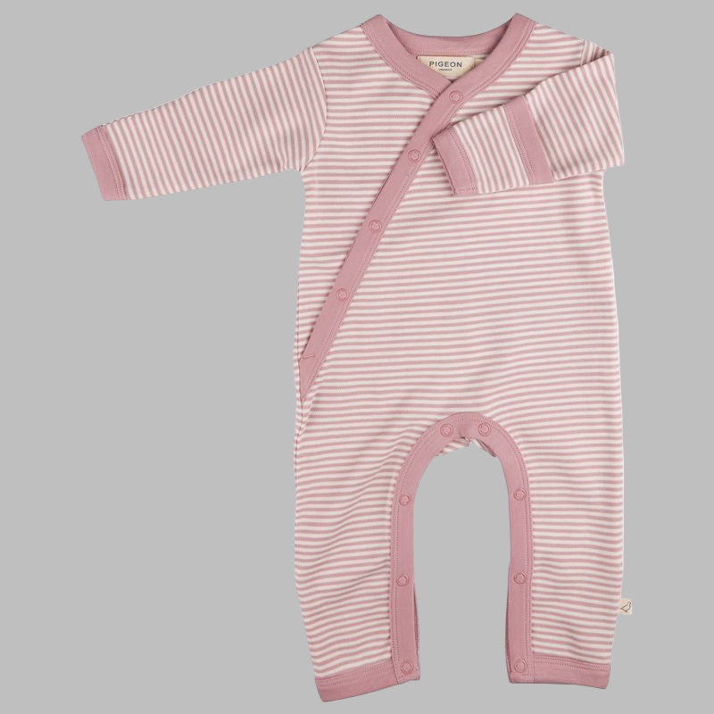 Kimono Romper - Fine Stripe. Pink.