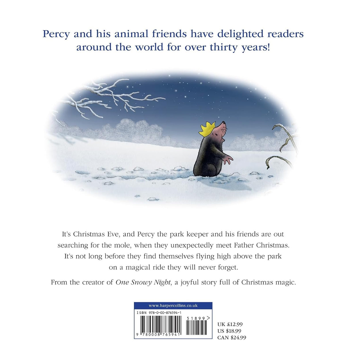 Percy the Park keeper - One Christmas Eve. Hardback edition.
