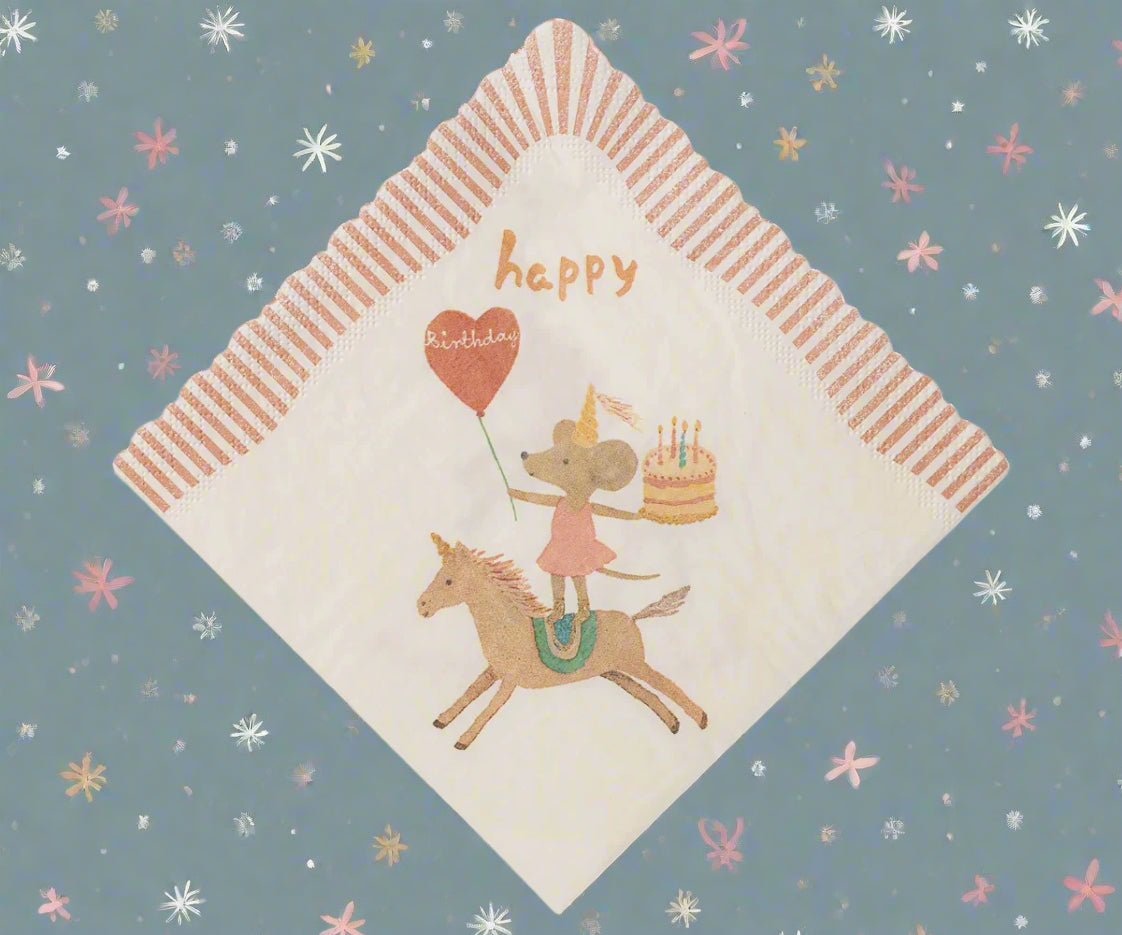 Maileg - Happy birthday napkin - unicorn.
