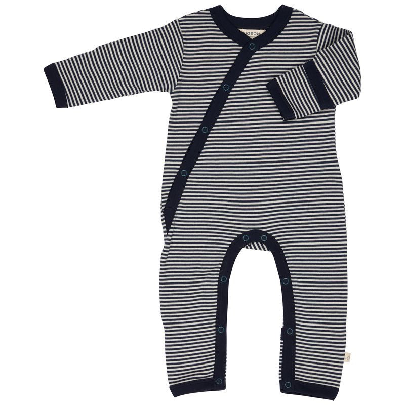 Pigeon Organics Fine Stripe Romper - Navy.