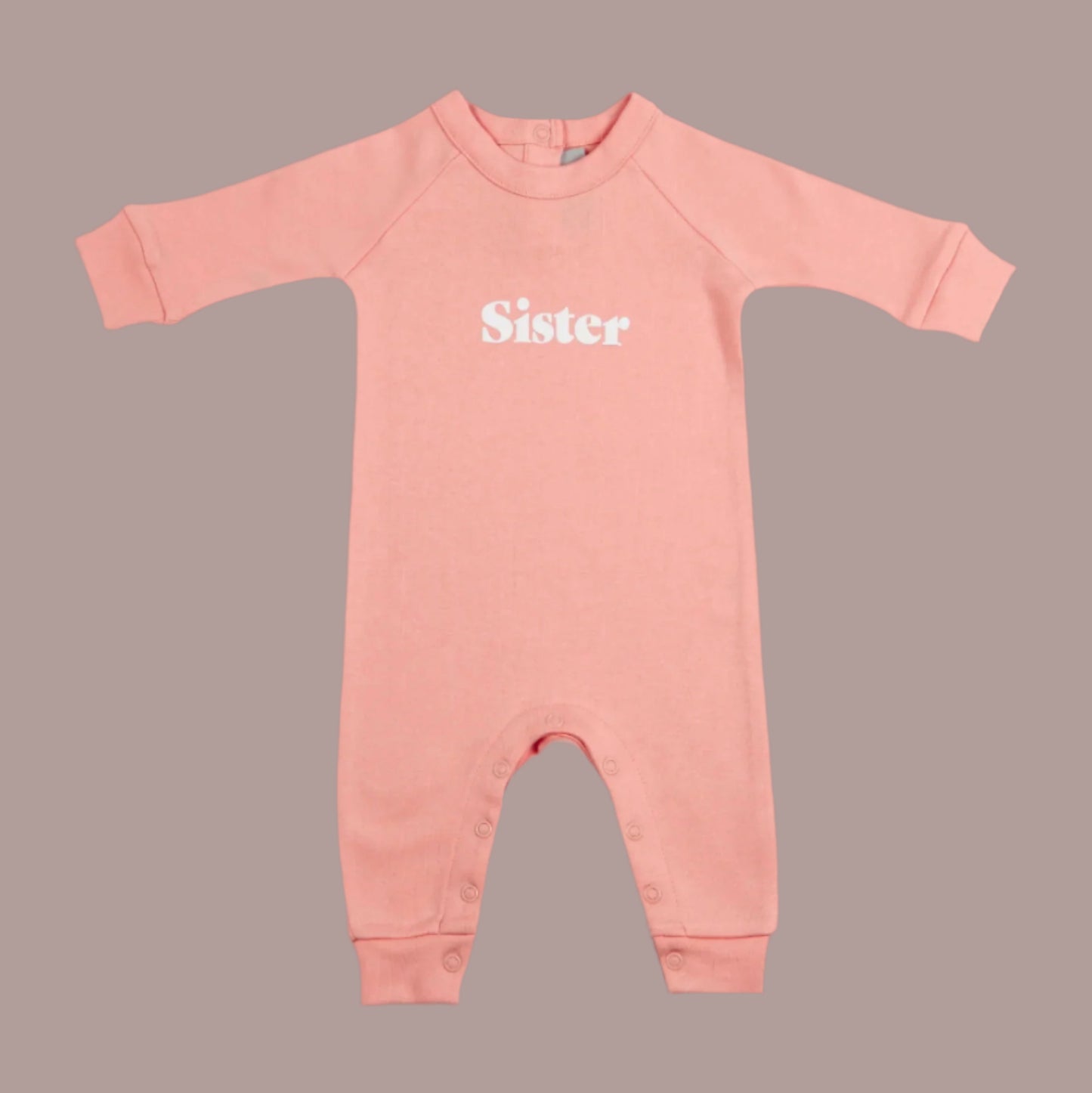 Rose Pink Sister Romper. 0-3 months.