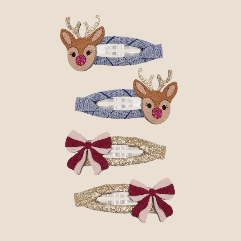 RUDOLPH Hair Clips. Mimi & Lula.