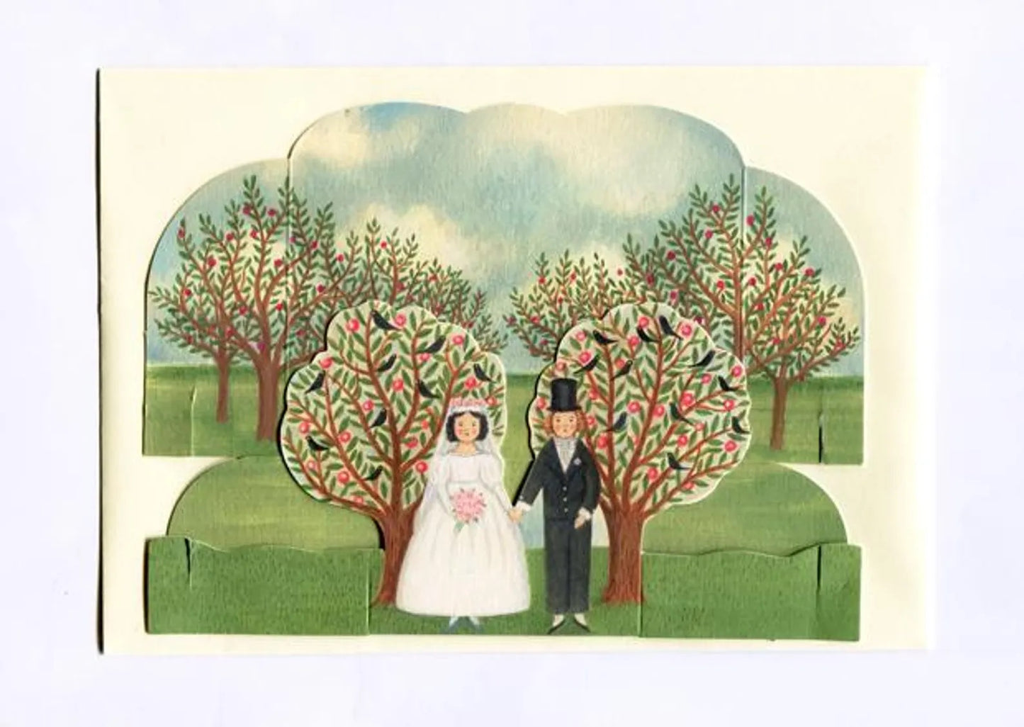 Elizabeth Harbour. Wedding Couple - Diorama Greetings Card.