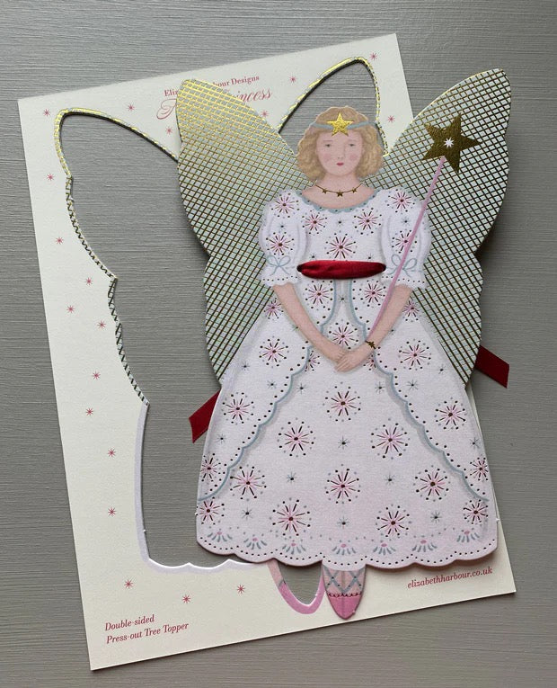 Fairy Princess Press-Out Tree Topper. Elizabeth Harbour Designs.