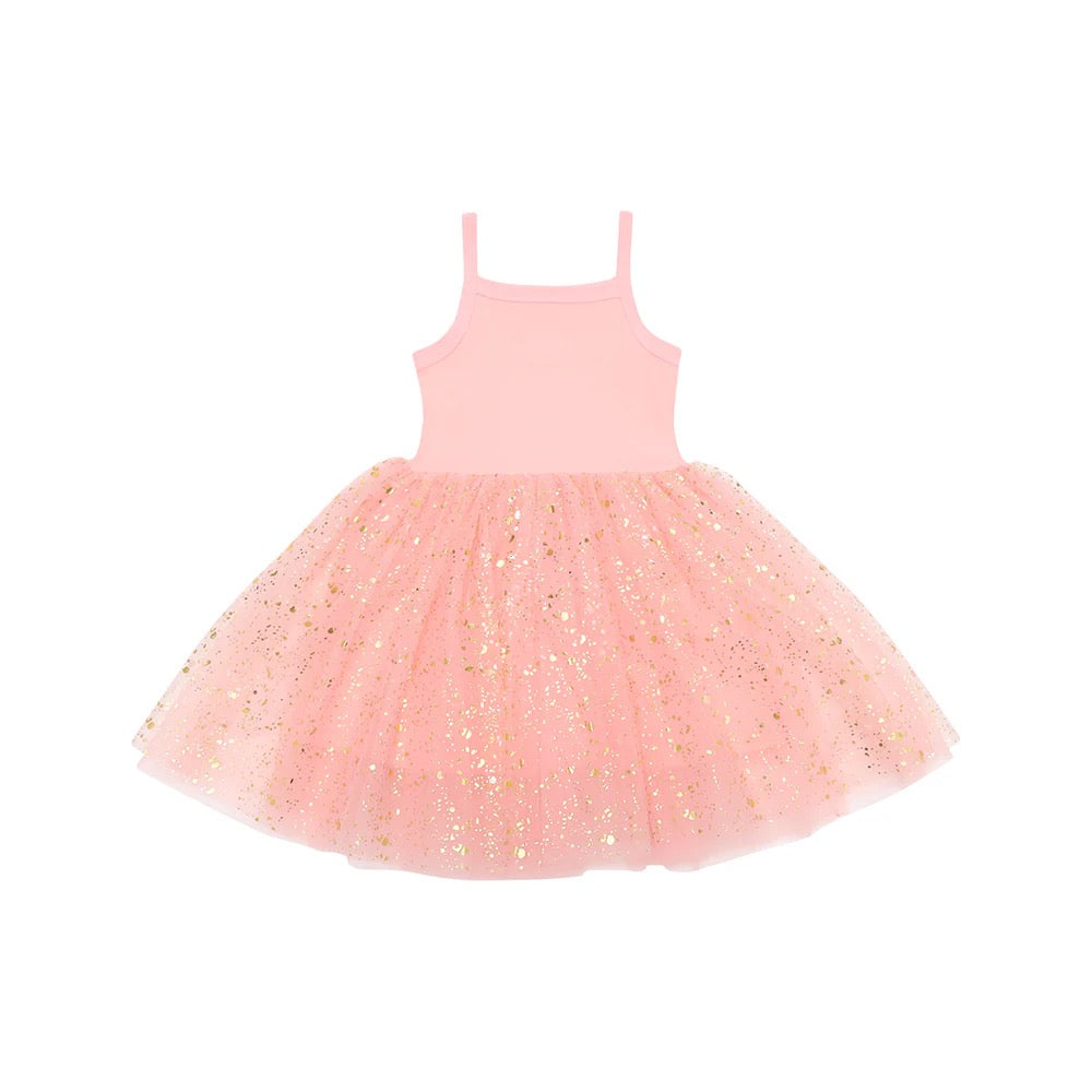 Coral Sparkle Dress. Bob & Blossom.
