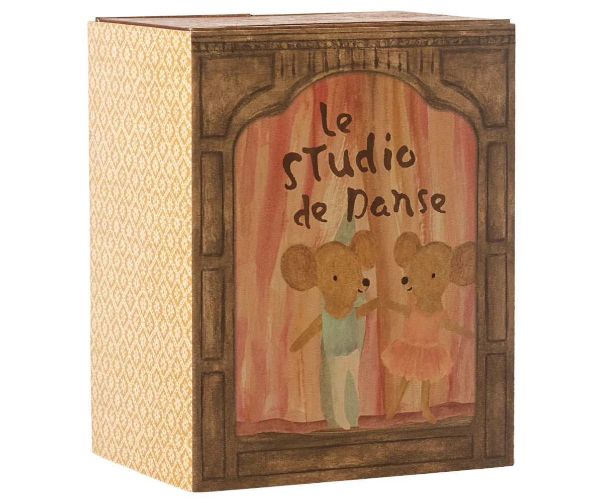 Maileg. Ballet Mice in dance studio. Little Sister and Brother.