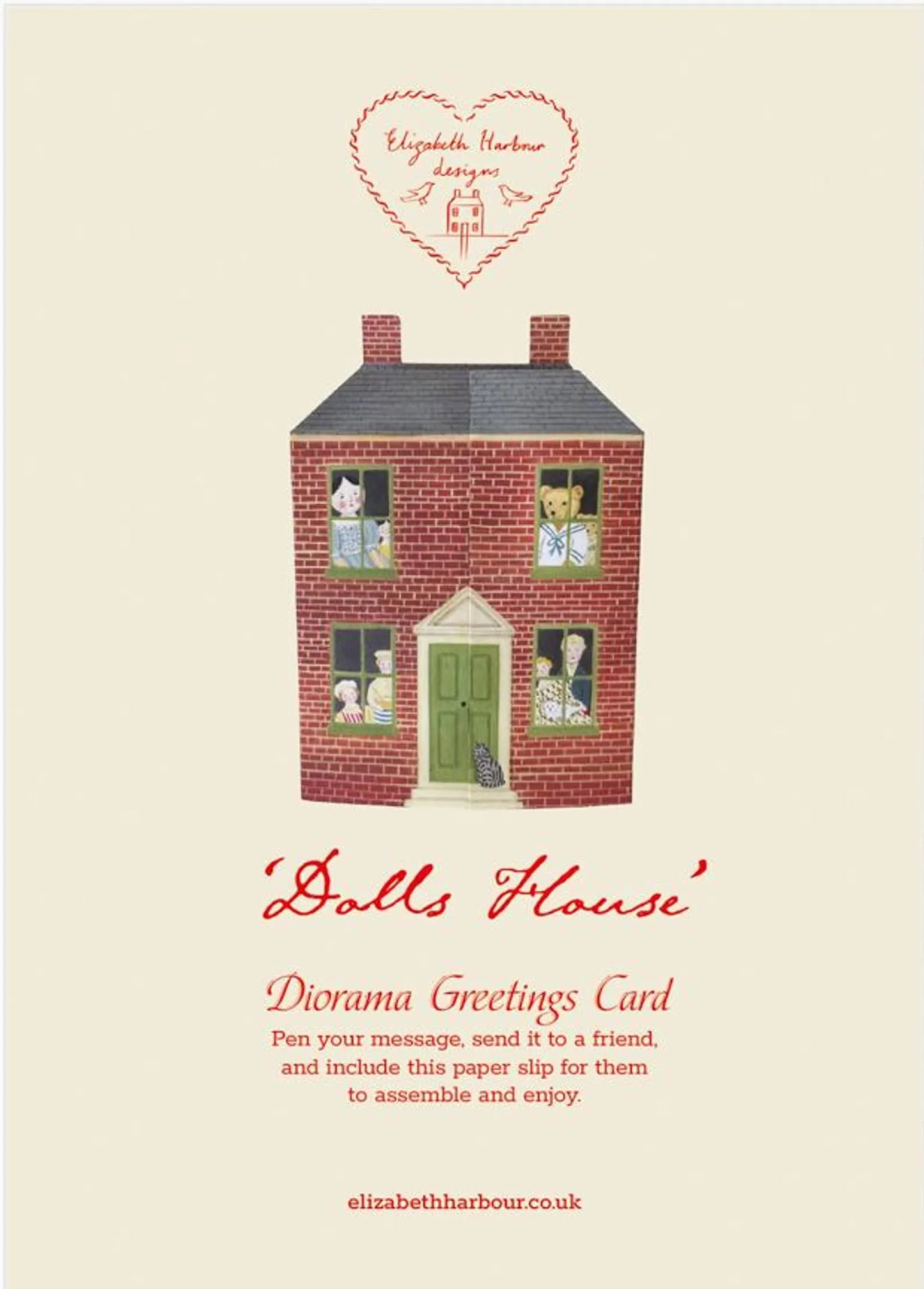 Elizabeth Harbour - Dolls House Diorama greetings card.