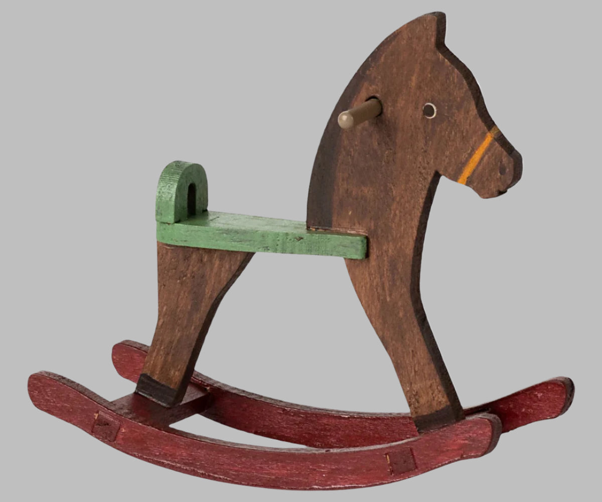 Maileg wooden rocking horse. Mouse.