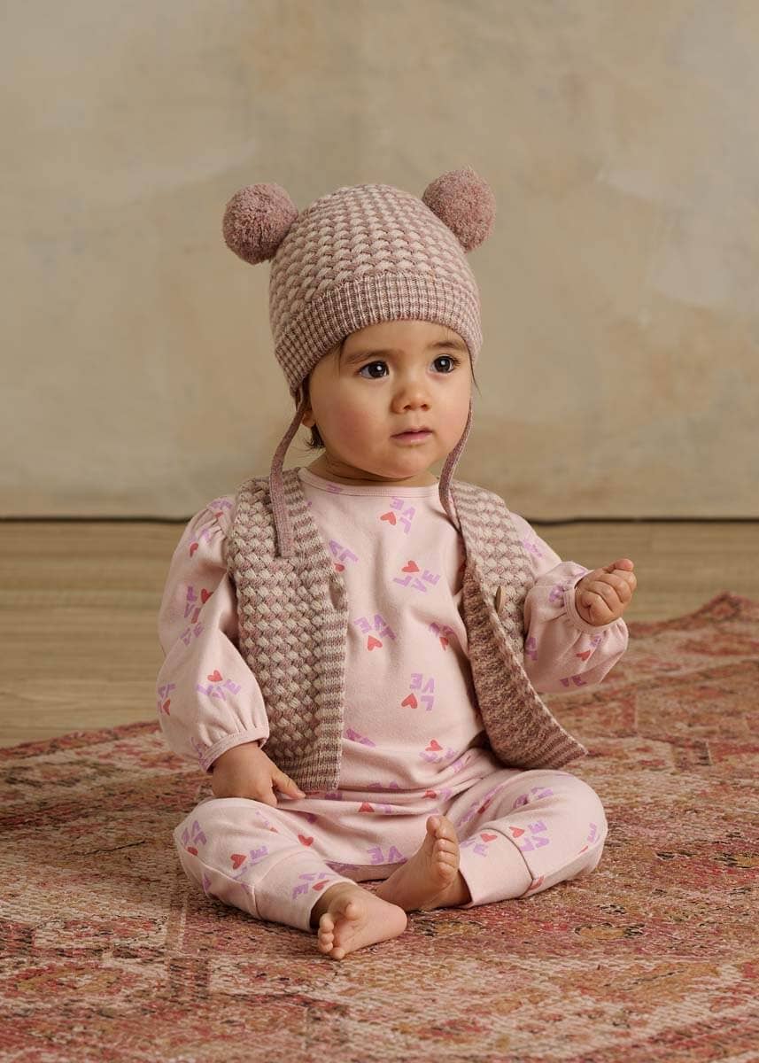 The Bonnie Mob - Pink Love Print Organic Baby & Kids Leggings