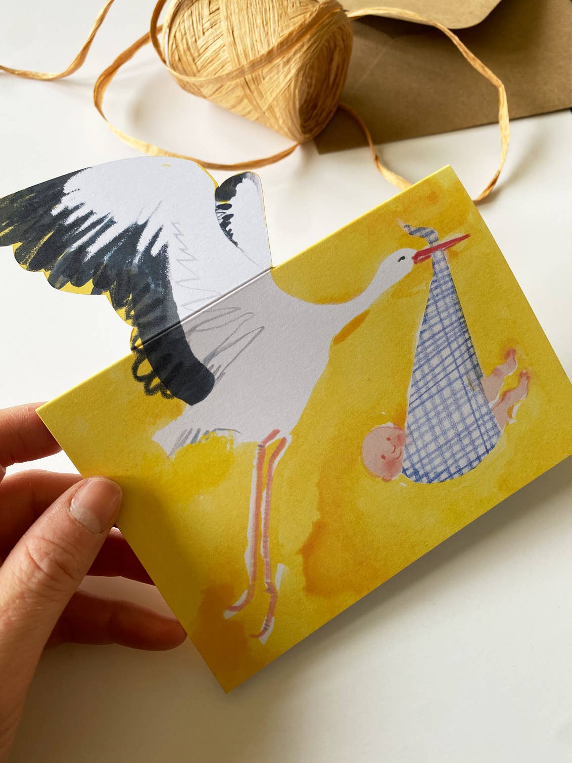 Stork Mantelpiece Card