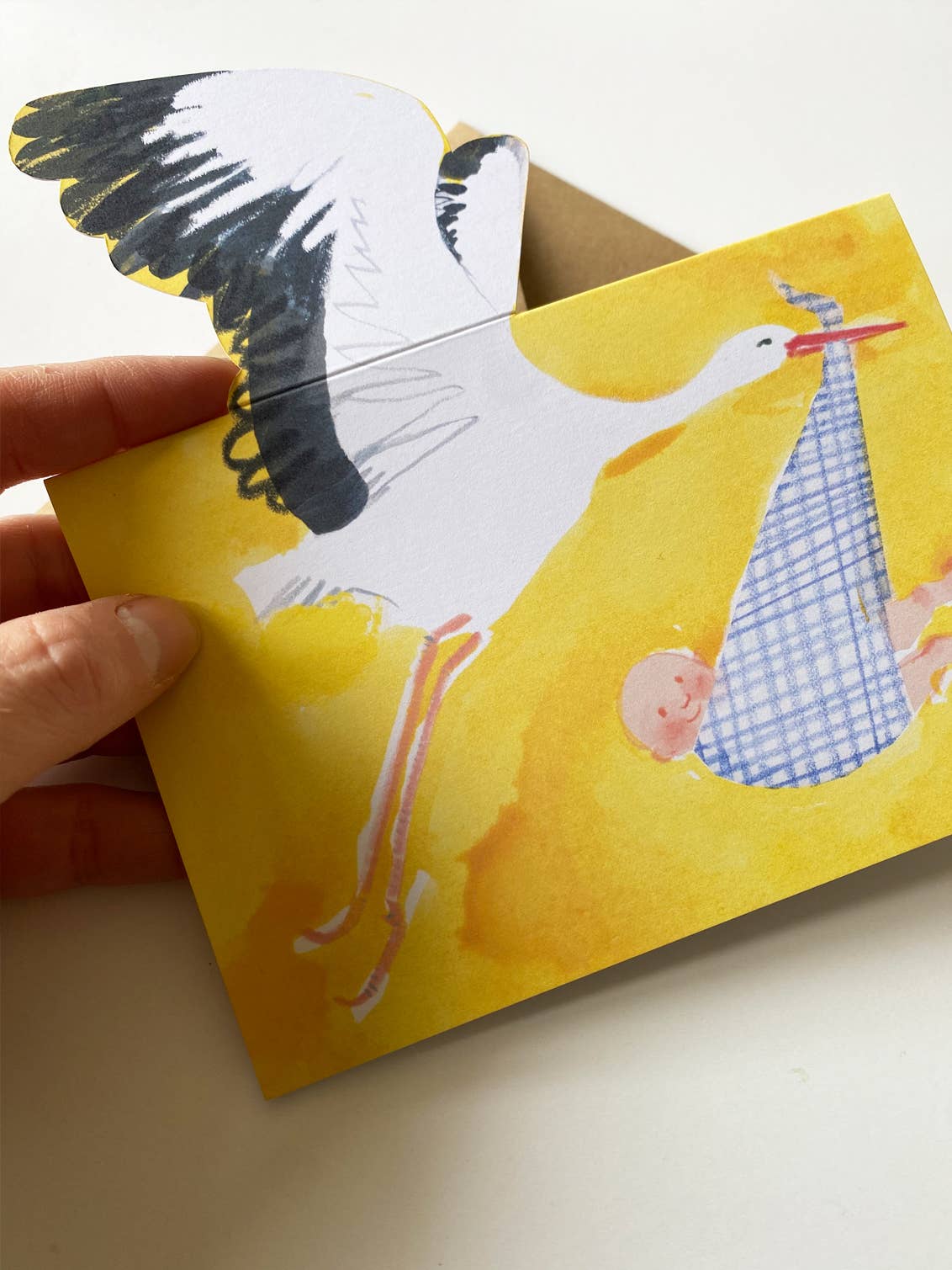 Stork Mantelpiece Card