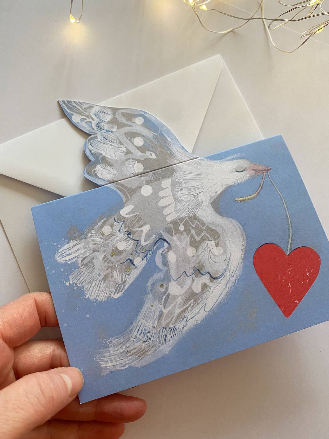 Love Dove Mantelpiece Card