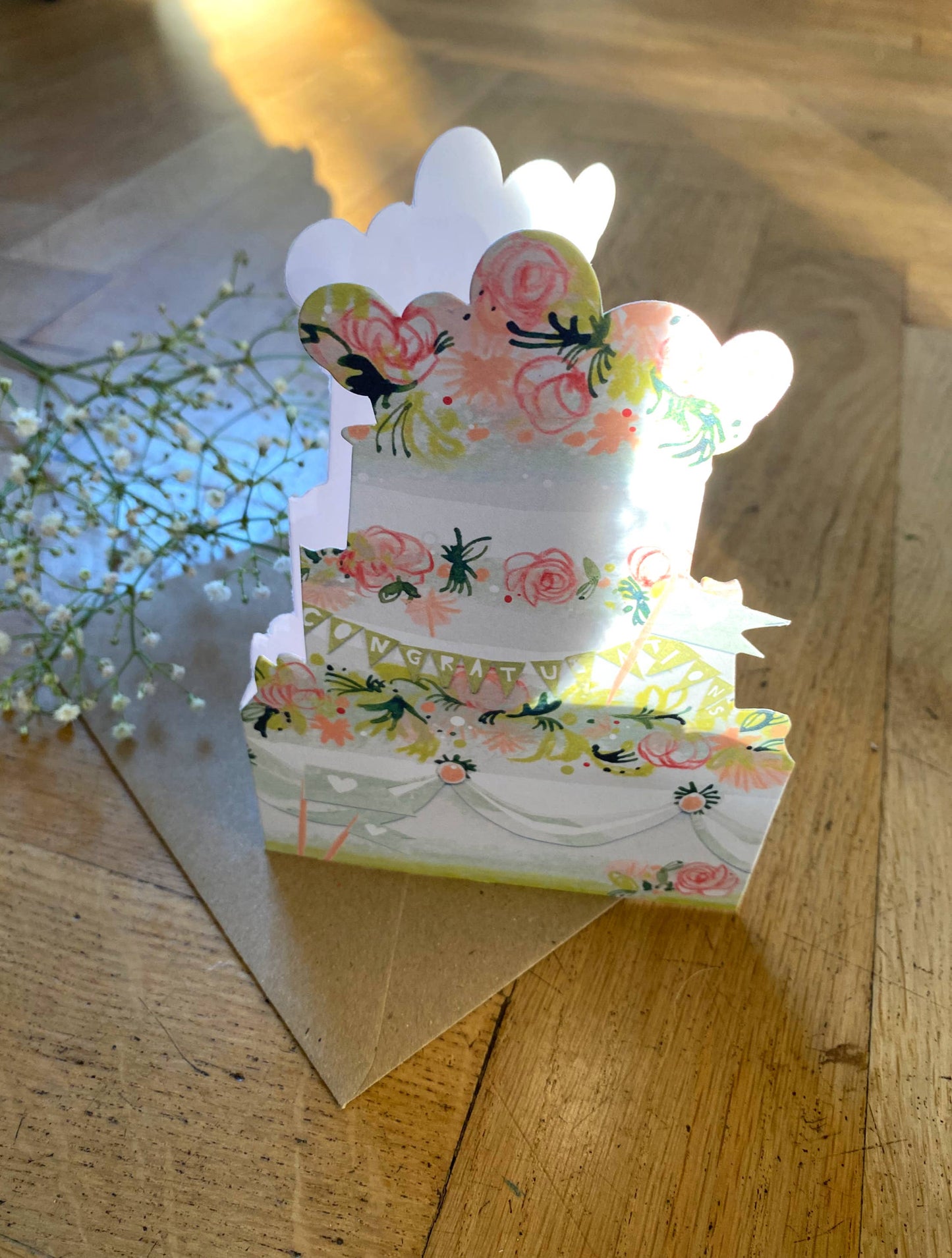 Celebration Cake Mantelpiece Card