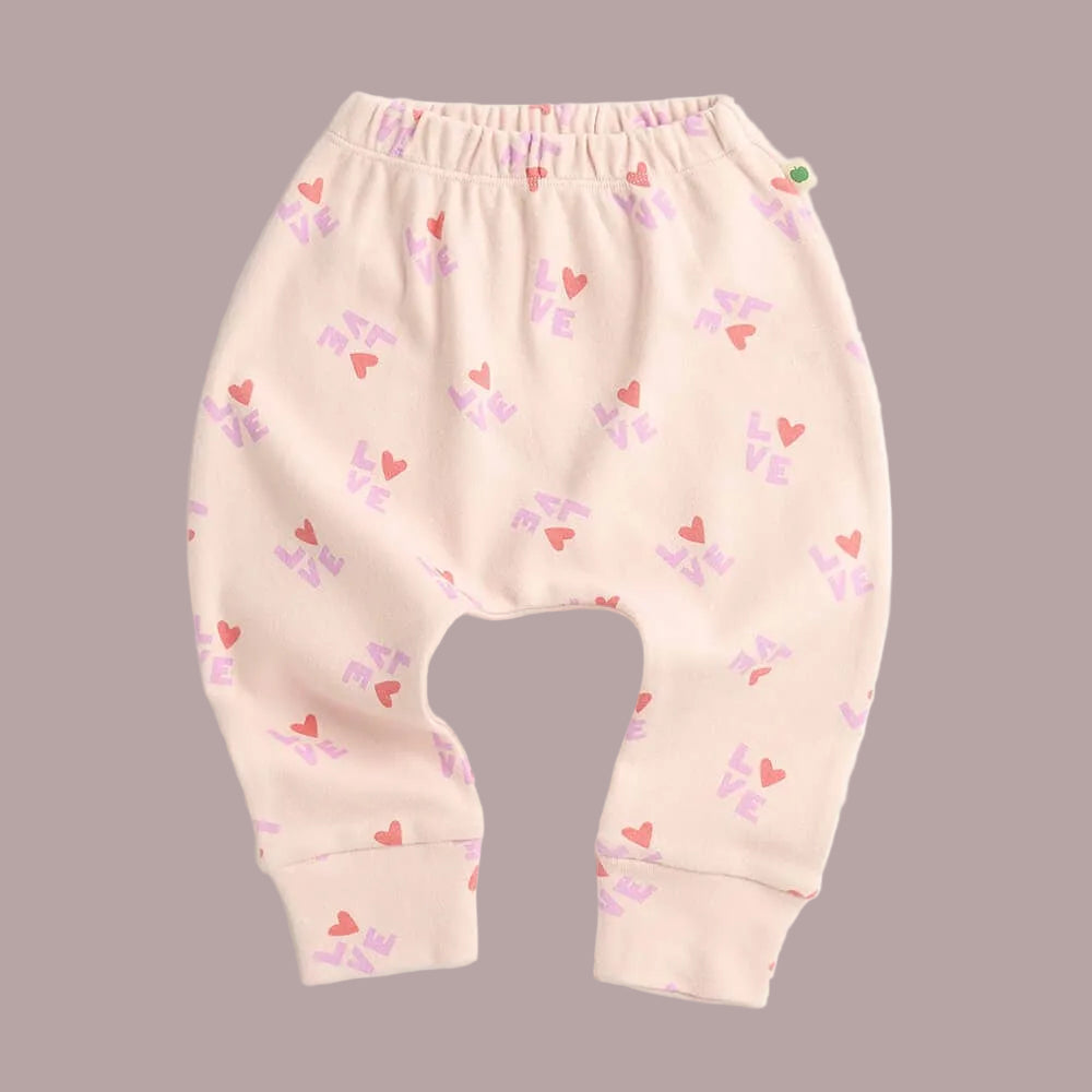 The Bonnie Mob - Pink Love Print Organic Baby & Kids Leggings