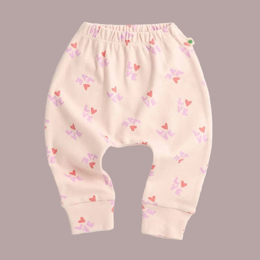 The Bonnie Mob - Pink Love Print Organic Baby & Kids Leggings