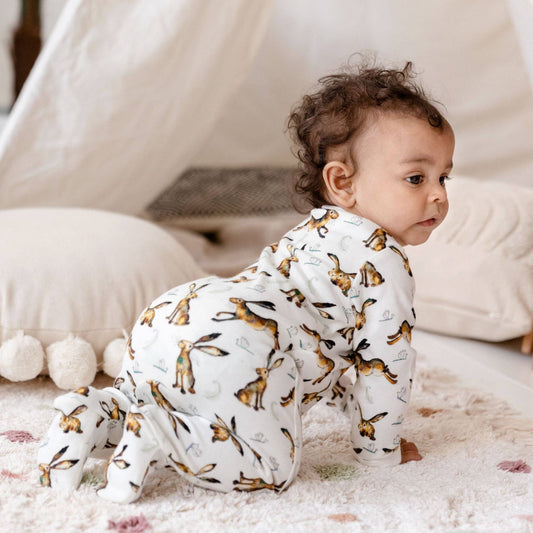Molly Hare Print Babygrow: 6-12m