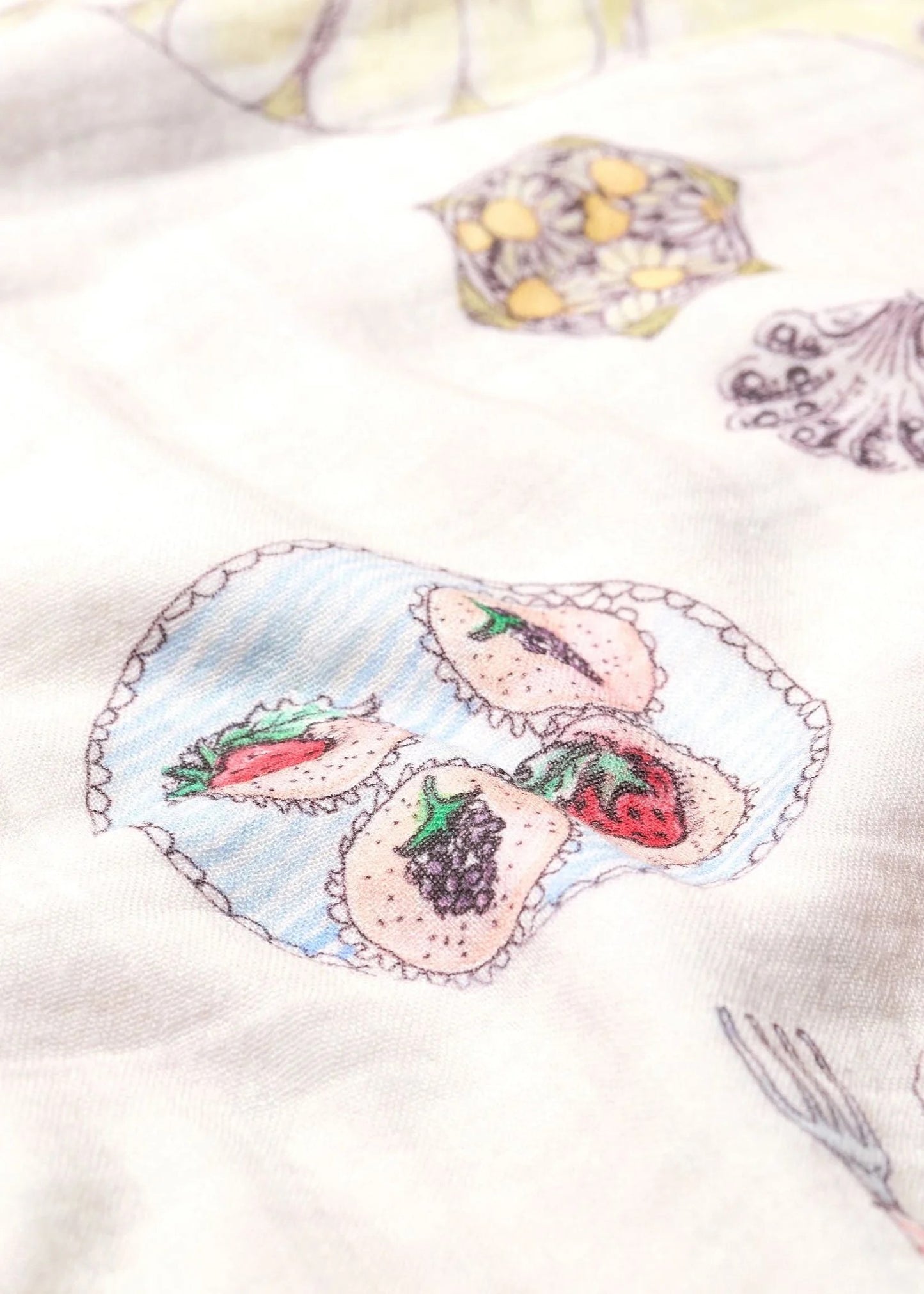 Forivor - Once Upon A Feast. Organic Cotton Baby Swaddle/Toddler Blanket. Reversible.