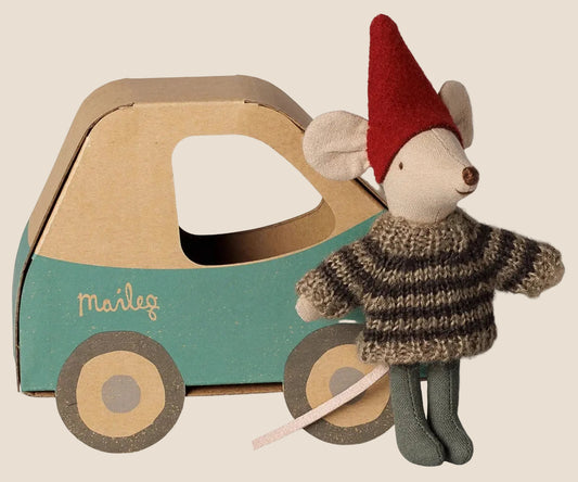 Christmas Mouse - Little Brother in Car Box.