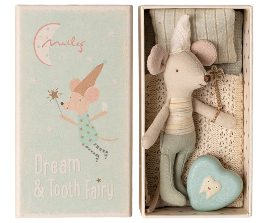 Maileg Tooth Fairy Mouse. Little Brother in matchbox.