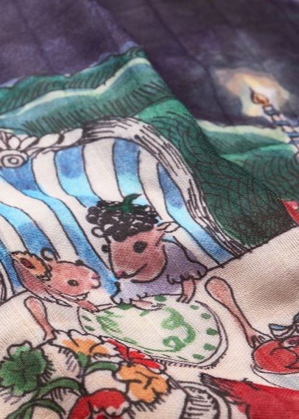 Forivor - Once Upon A Feast. Organic Cotton Baby Swaddle/Toddler Blanket. Reversible.