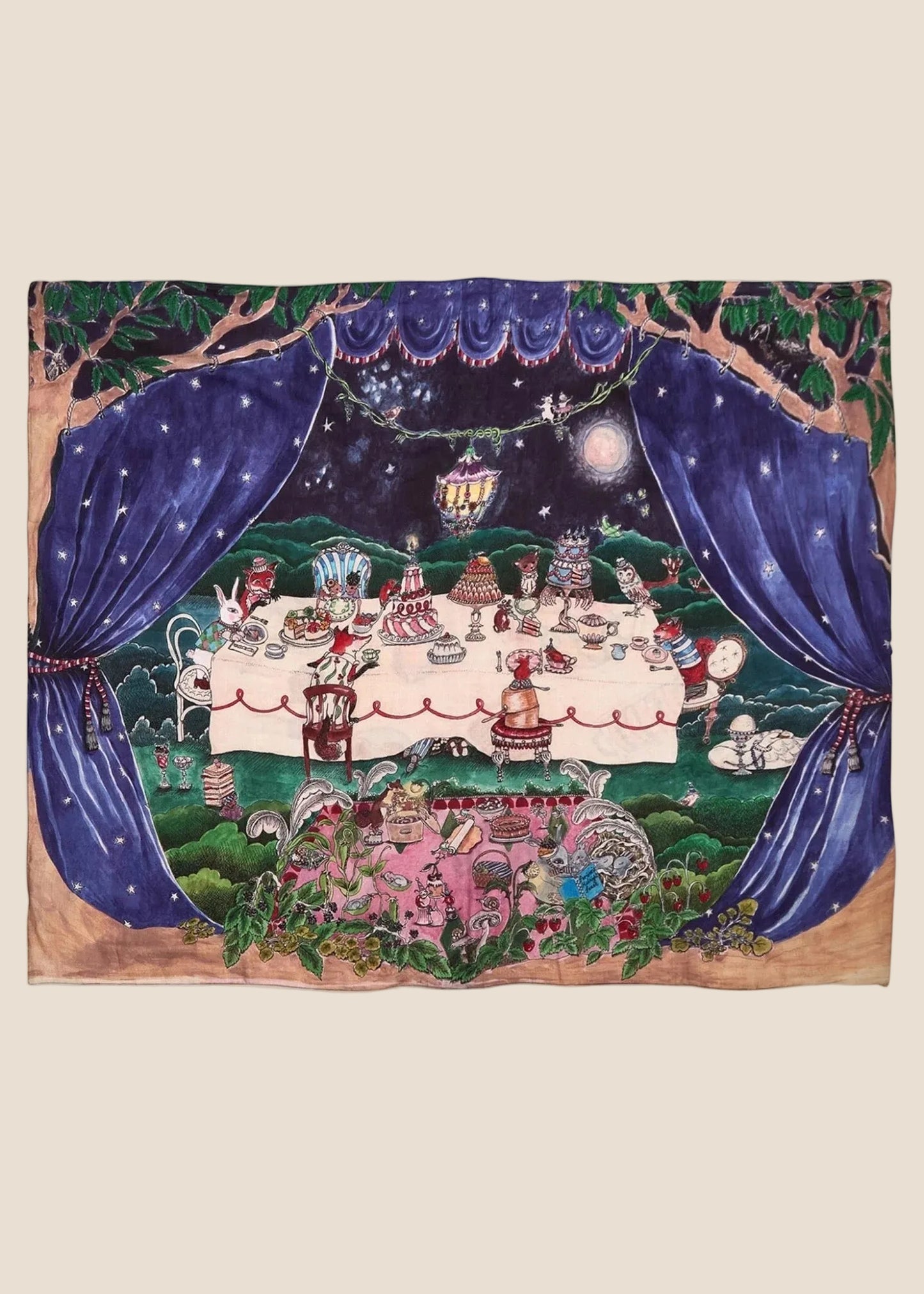 Forivor - Once Upon A Feast. Organic Cotton Baby Swaddle/Toddler Blanket. Reversible.