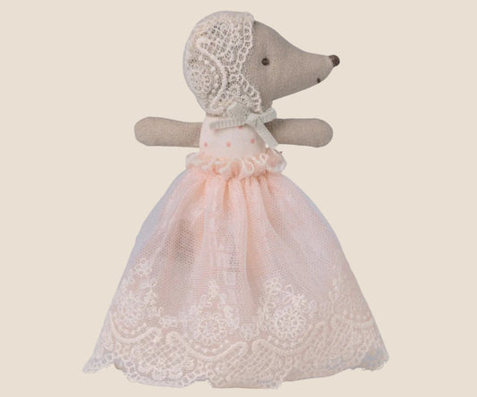 Maileg. Baby Mouse in gown.