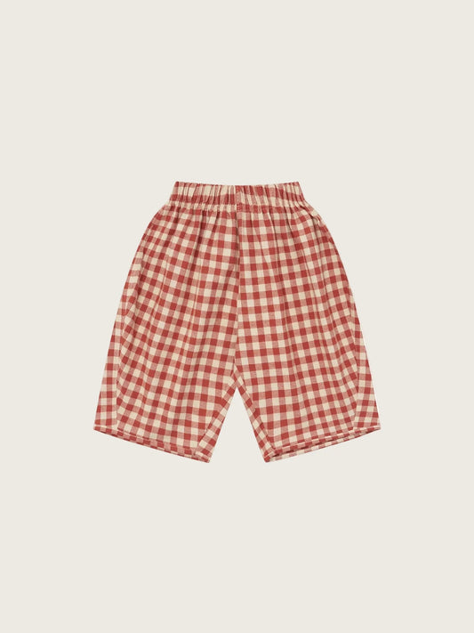 Organic Zoo - Paprika Gingham Barrel Pants.