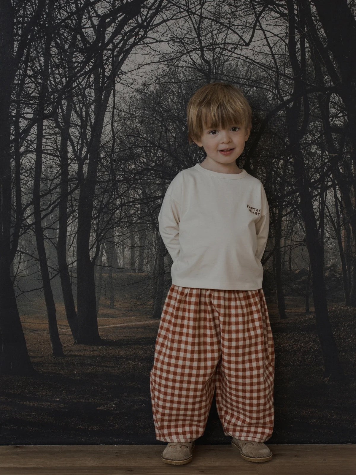 Organic Zoo - Paprika Gingham Barrel Pants.