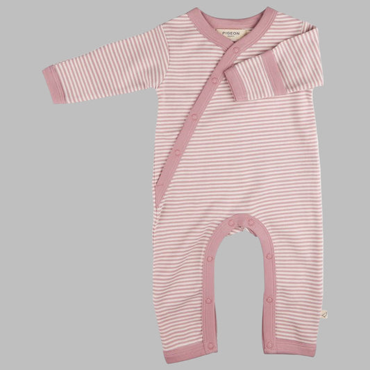 Kimono Romper - Fine Stripe. Pink.