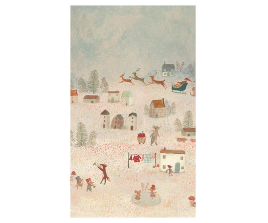 Maileg Christmas Wrap. Santa is coming. 10metres.