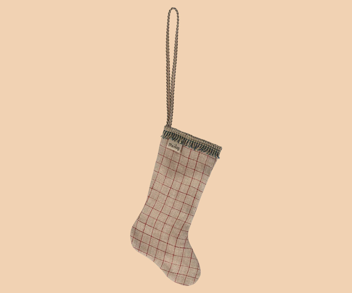 Maileg. Fabric decoration. Stocking - Check/Stripe