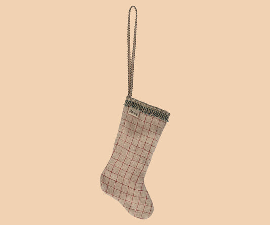 Maileg. Fabric decoration. Stocking - Check/Stripe