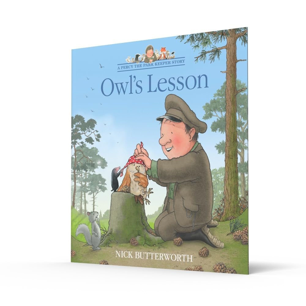 Percy the Park keeper. Owl's Lesson.  Picturebook. Nick Butterworth.