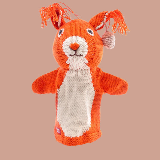 Squirrel Handpuppet in Organic Cotton.