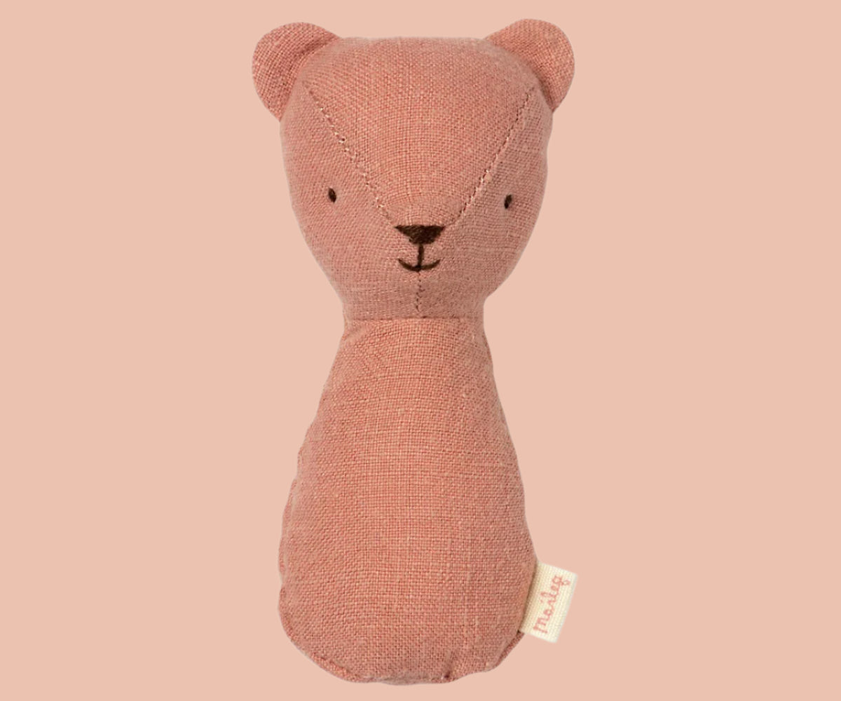 Maileg Teddy rattle. Old Rose.
