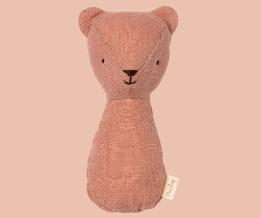 Maileg Teddy rattle. Old Rose.
