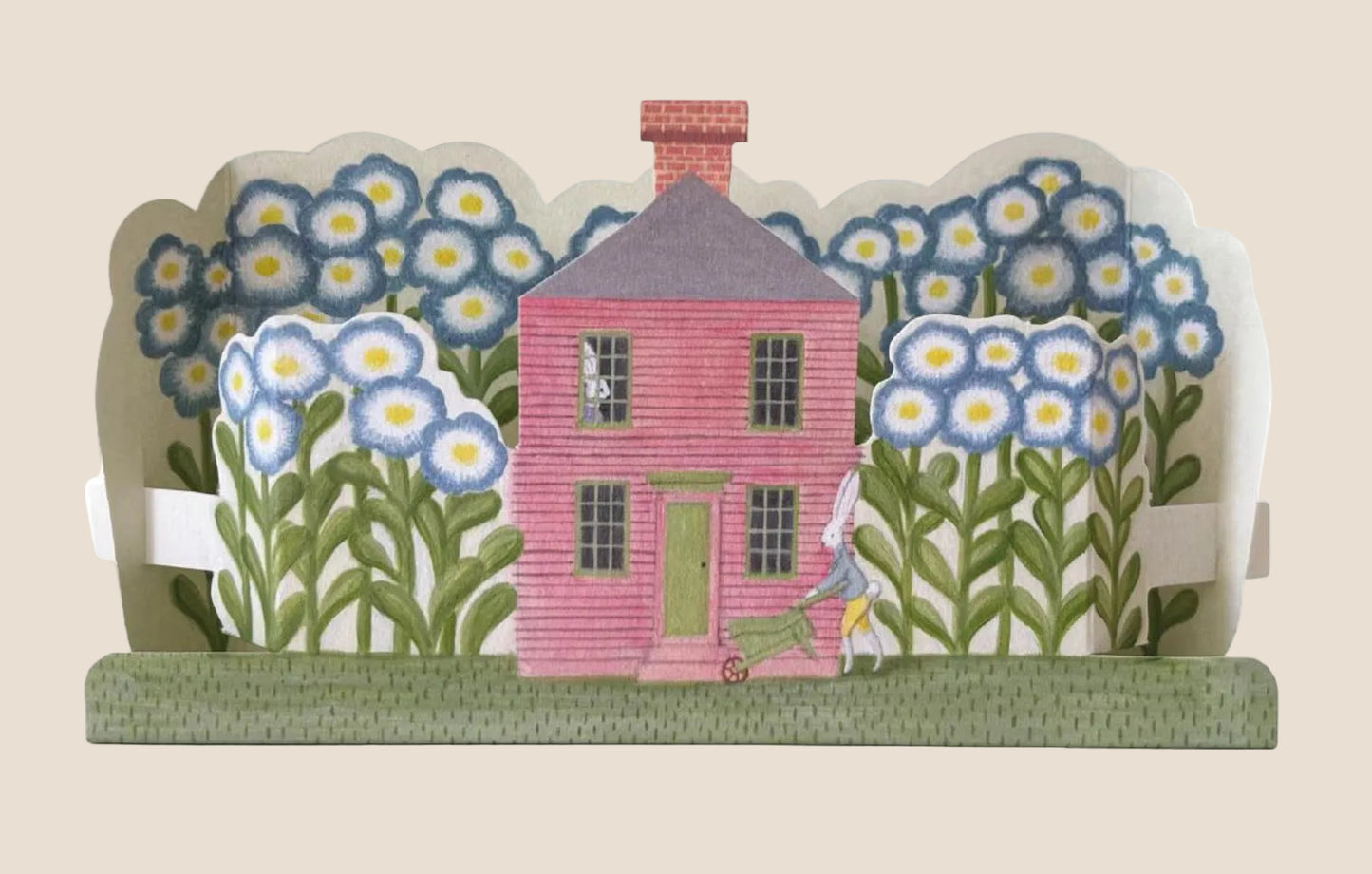 Elizabeth Harbour Rabbit House - Diorama Greetings Card.