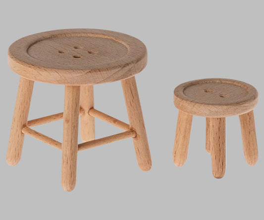 Maileg table and stool set. Mouse.