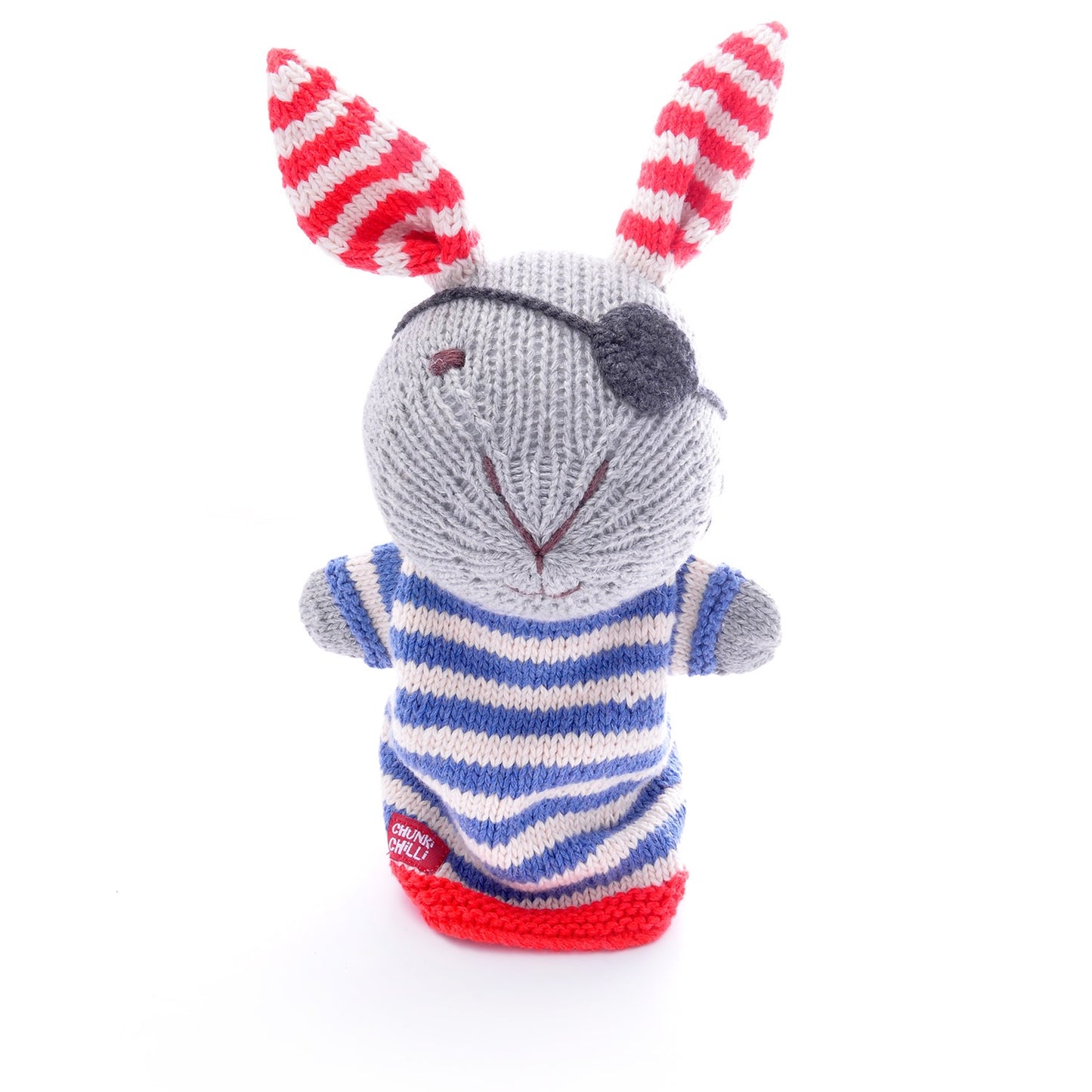 Pirate Rabbit Hand Puppet in Organic Cotton.