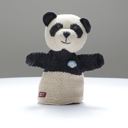 Panda Hand Puppet - Organic Cotton knit.