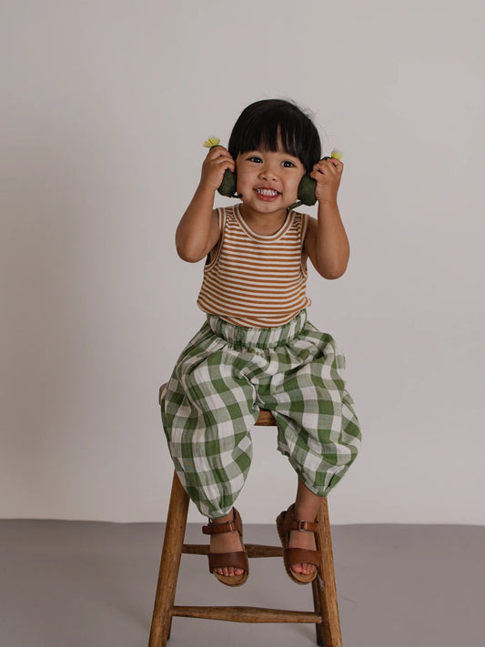 Organic Zoo. Dill Gingham Resort Pants.