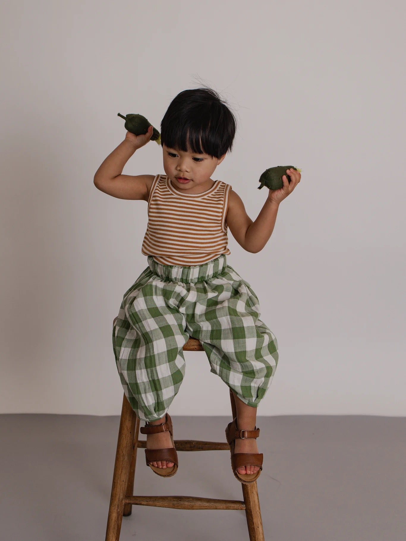 Organic Zoo. Dill Gingham Resort Pants.