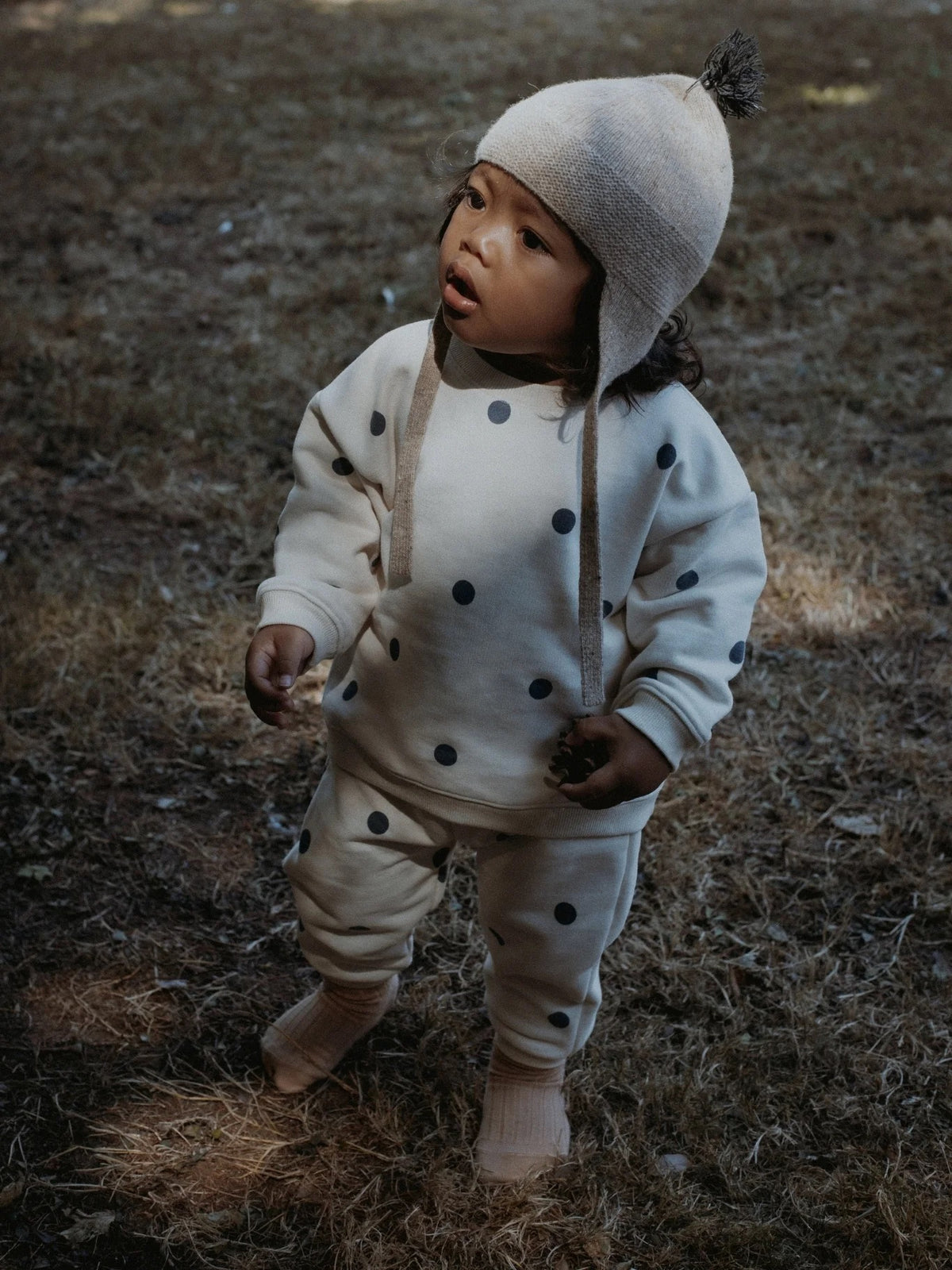 Organic Zoo - Fog Blue Dots Sweatshirt.