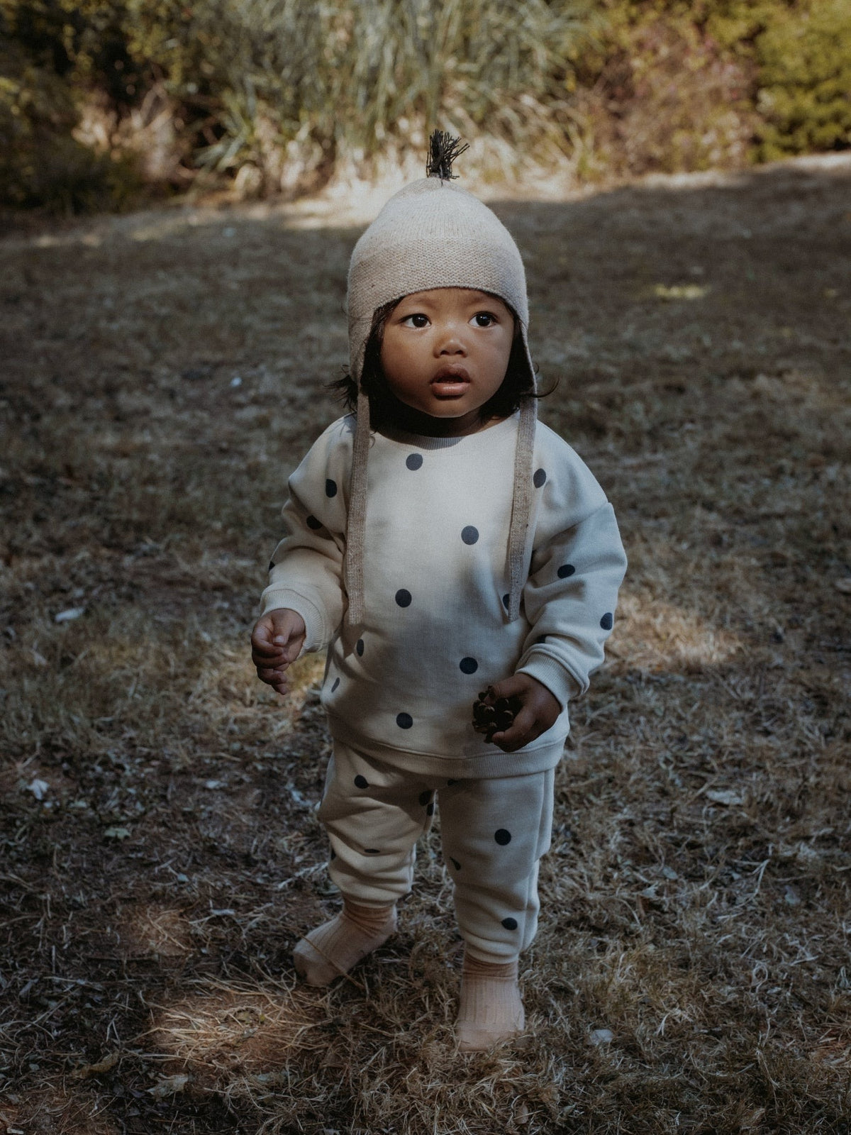 Organic Zoo - Fog Blue Dots Sweatshirt.