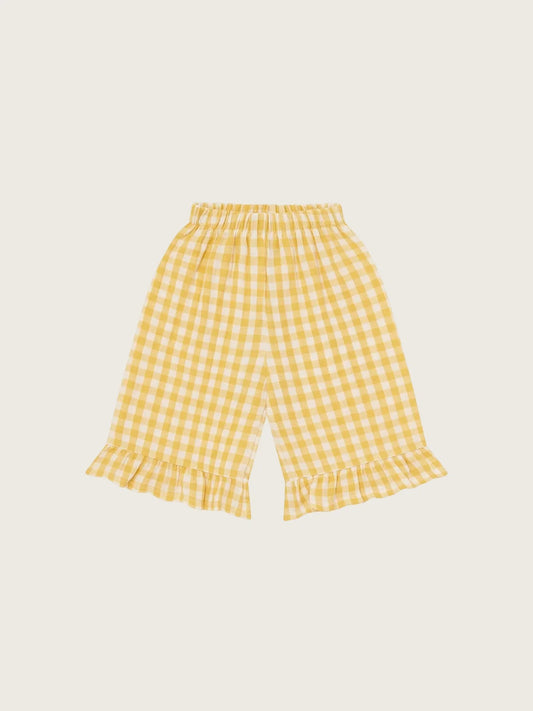 Organic Zoo. Honeycomb Gingham Frill Culottes.